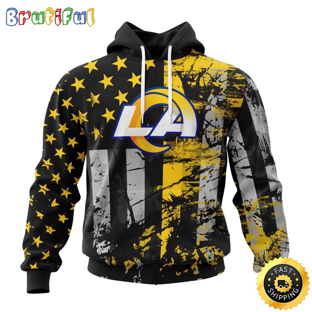 NFL Los Angeles Rams 3D Hoodie Classic Grunge American Flag Stylish Warmth For Fans