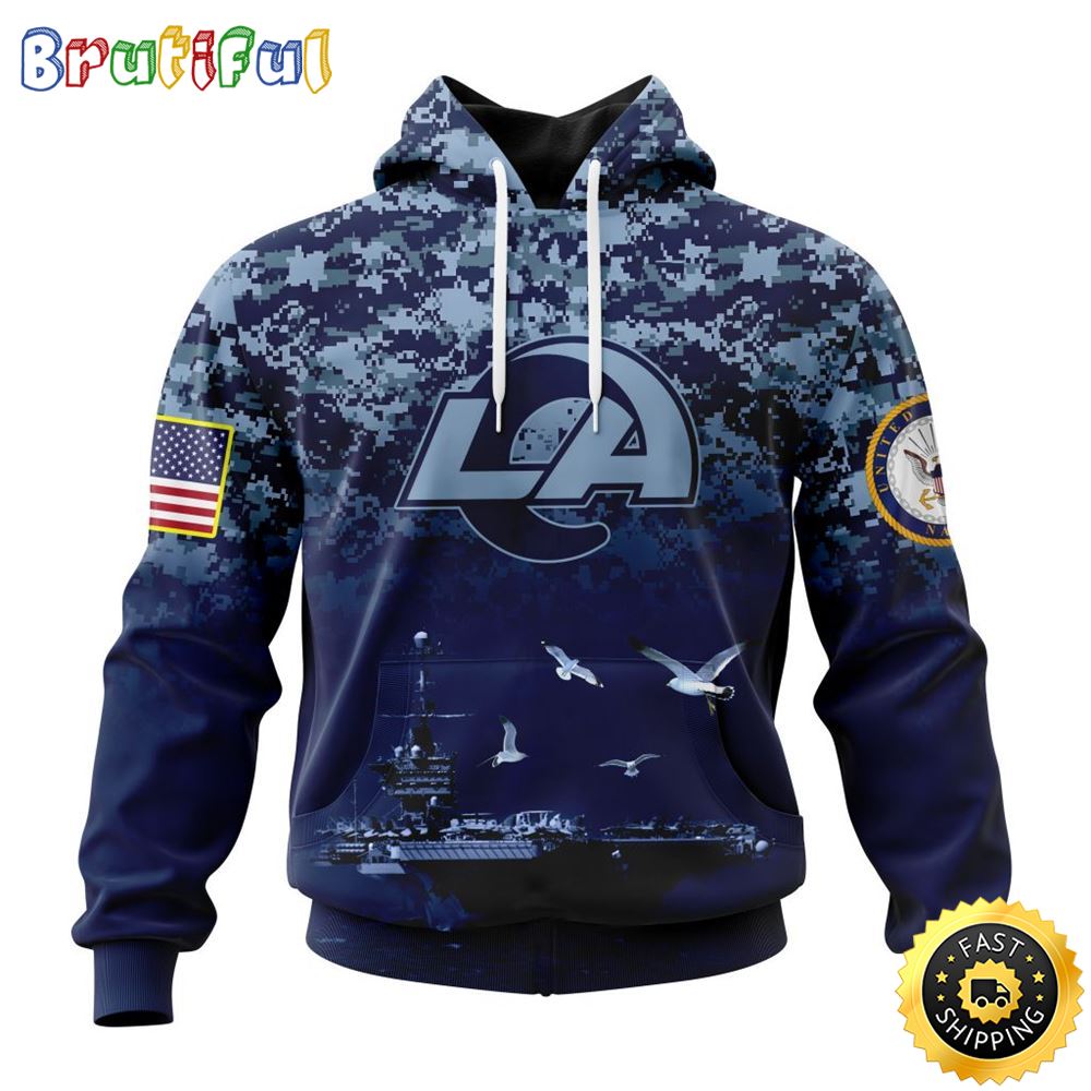 NFL Los Angeles Rams 3D Hoodie Honor US Navy Veterans Stylish Gear For Fans