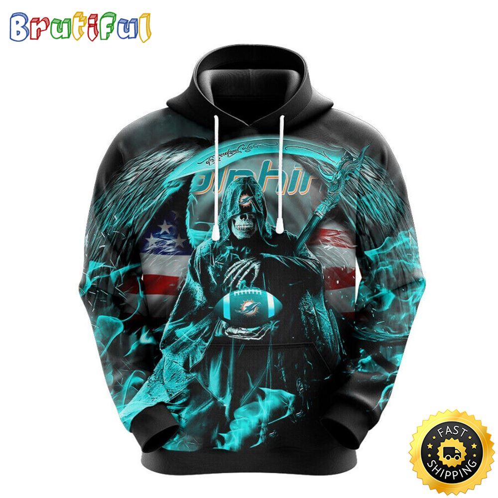 NFL Miami Dolphins 3D Hoodie All Over Print Skull Ultimate Fan Gear