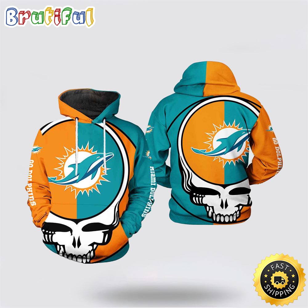 NFL Miami Dolphins 3D Hoodie Printed Grateful Dead Show Team Pride