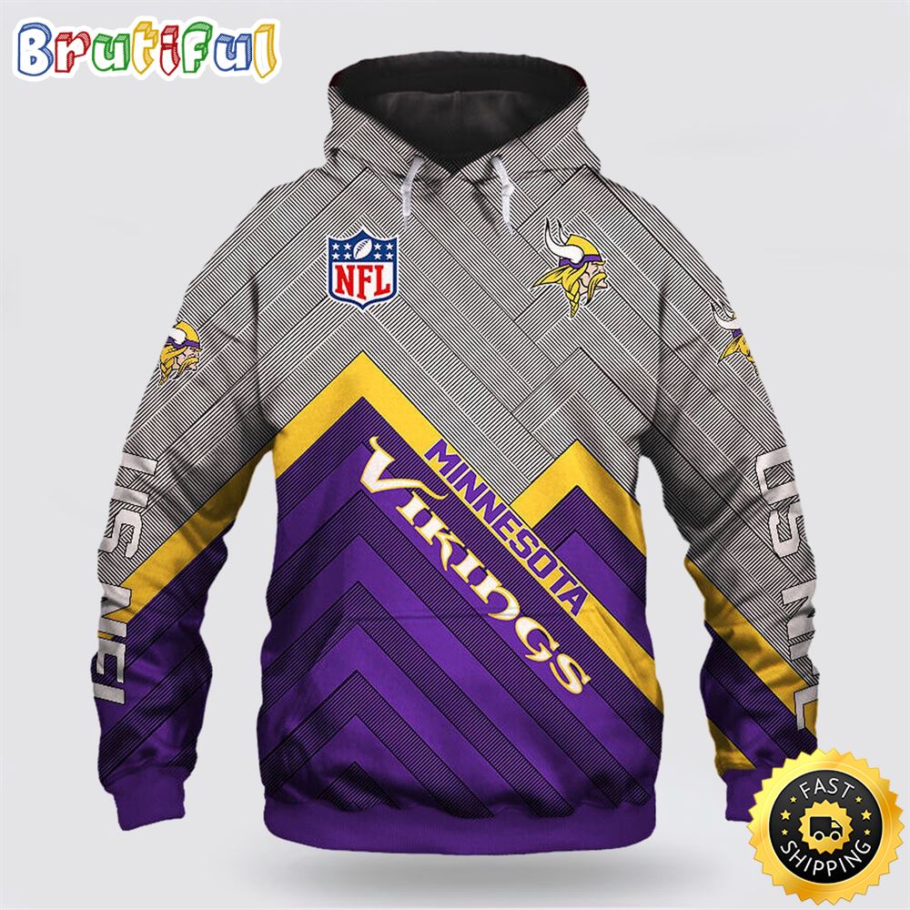 NFL Minnesota Vikings 3D Hoodie All Over Print Shirts Perfect Fan Gear For Football Season