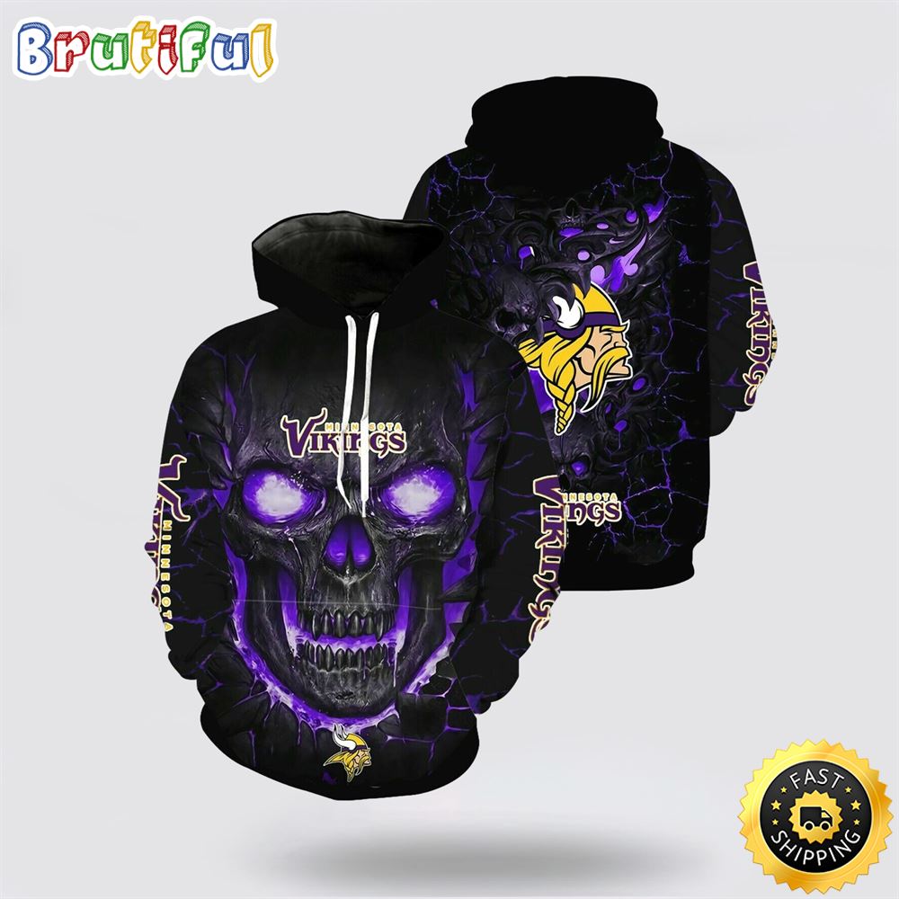 NFL Minnesota Vikings 3D Hoodie All Over Print Shirts Skull Unmatched Style And Comfort