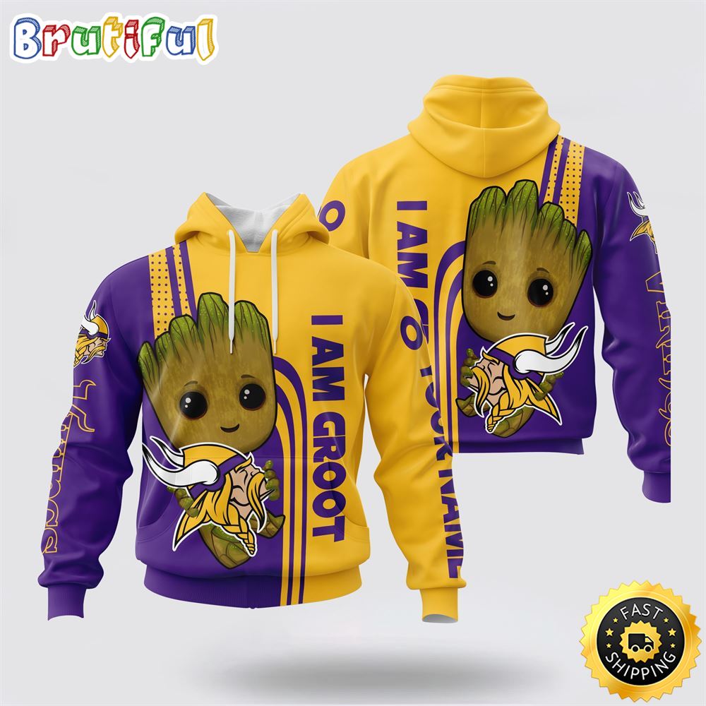 NFL Minnesota Vikings 3D Hoodie Groot Score Big On Game Day