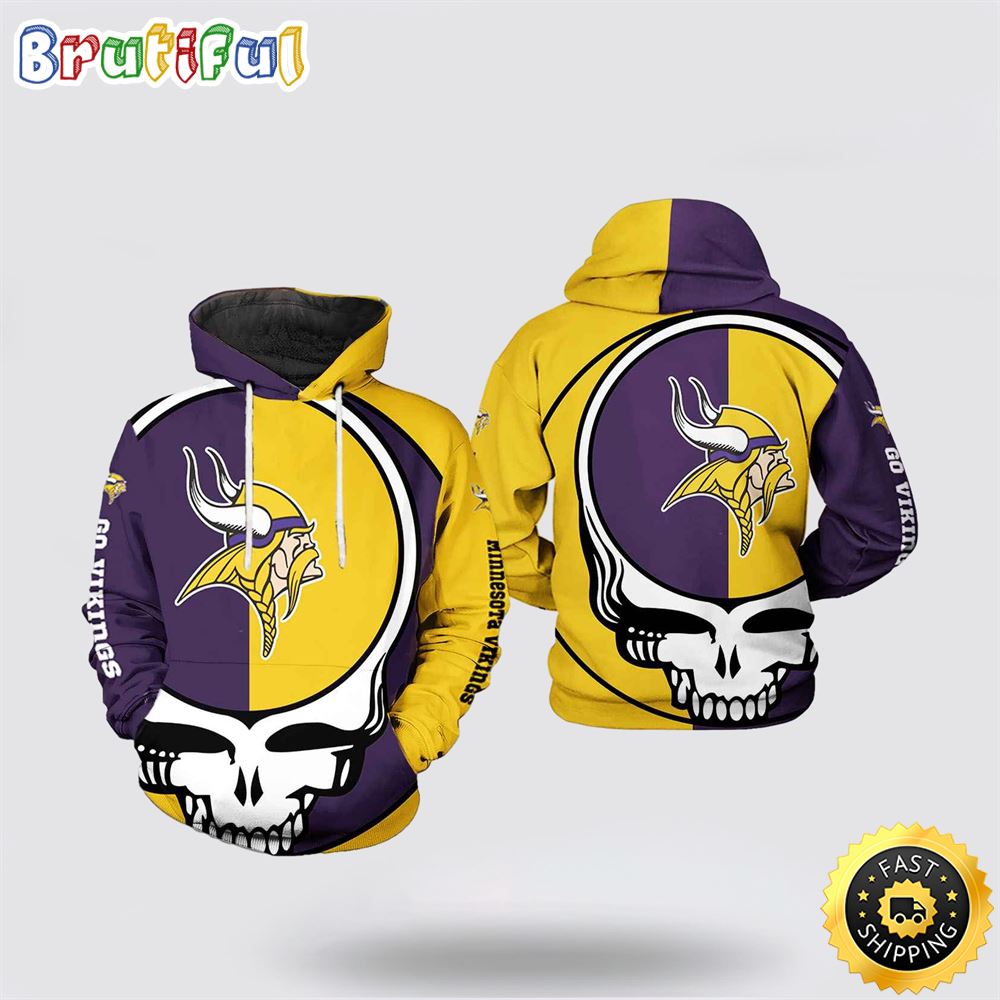 NFL Minnesota Vikings 3D Hoodie Printed Grateful Dead Show Team Pride