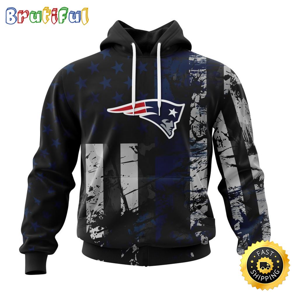 NFL New England Patriots 3D Hoodie Classic Grunge American Flag Stylish Warmth For Fans