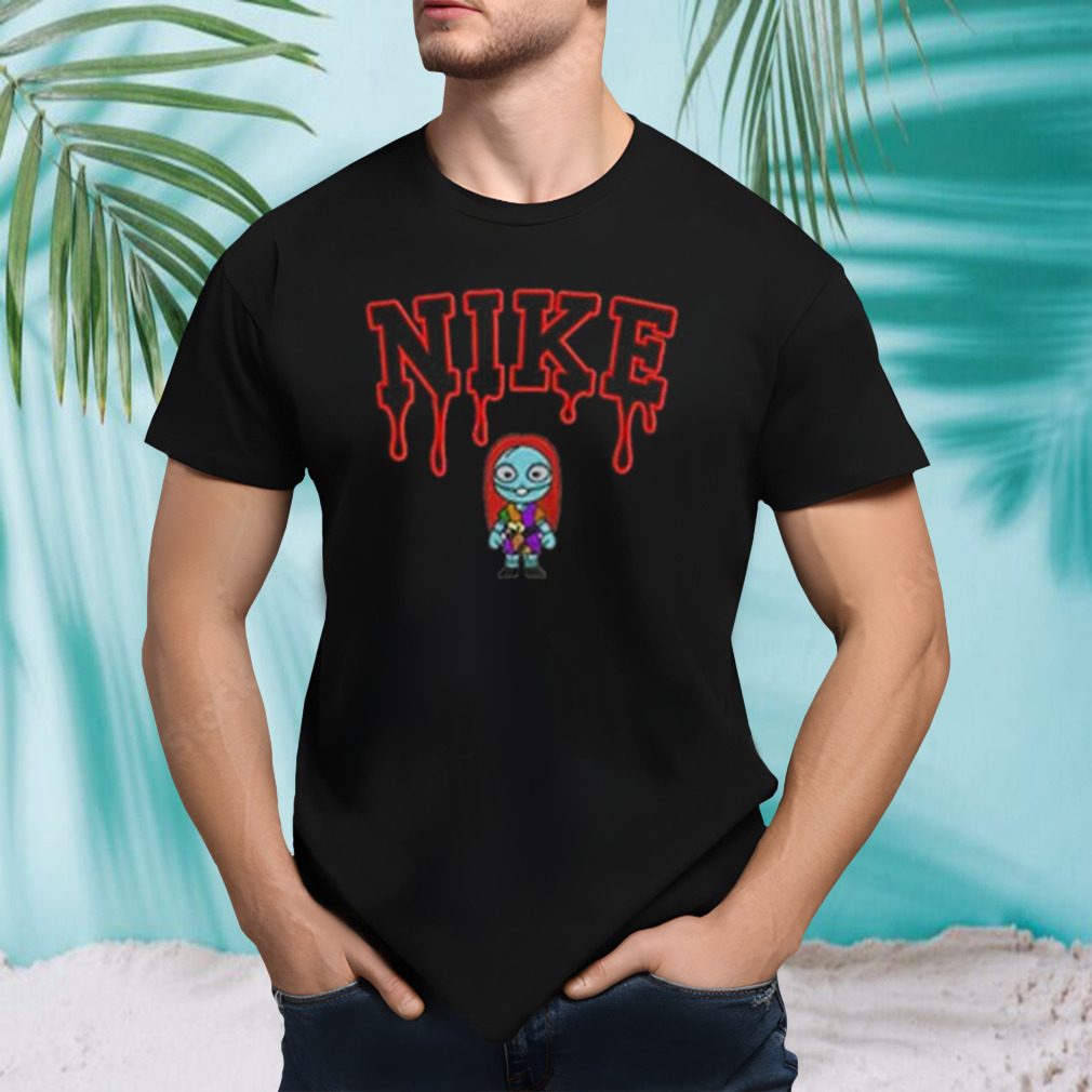 Sally Brand Melt Embroidered Nike Halloween T-shirt