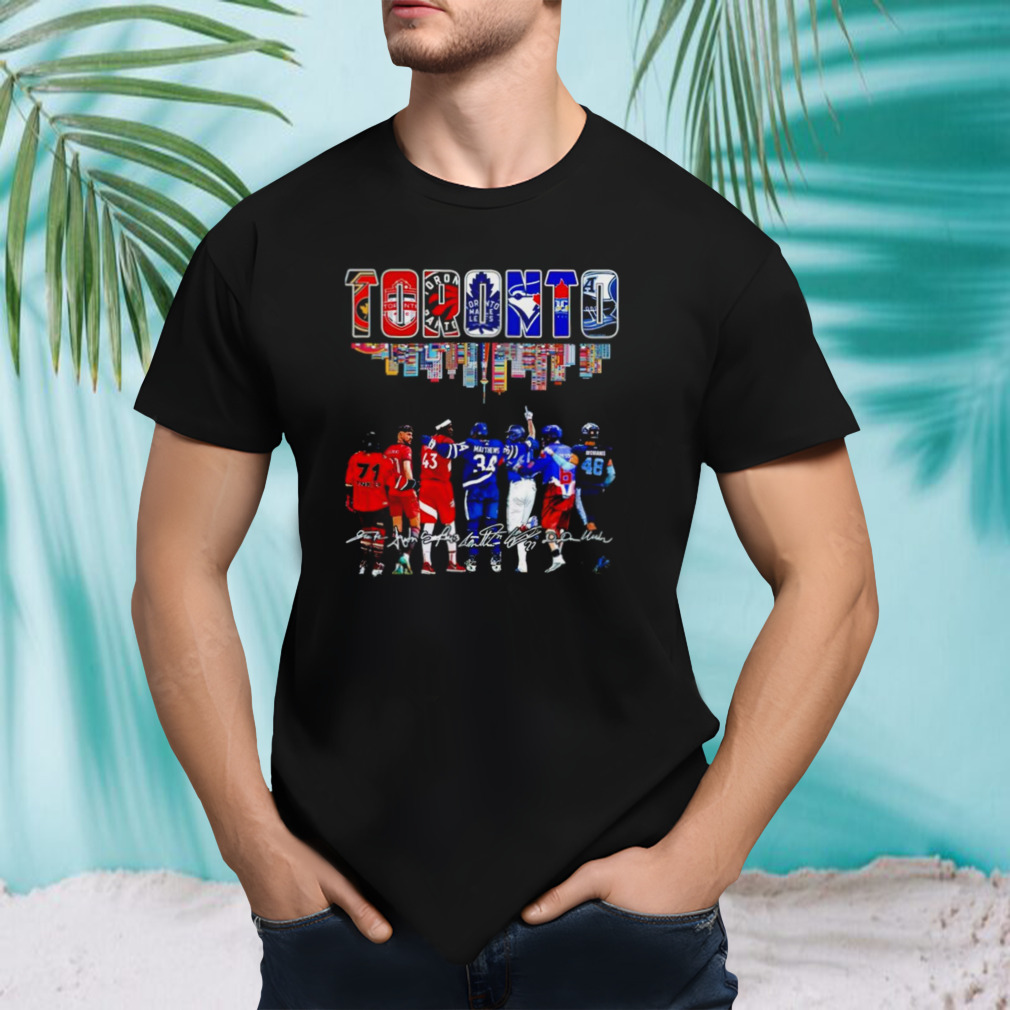 Toronto sport teams skyline city best players signatures shirt