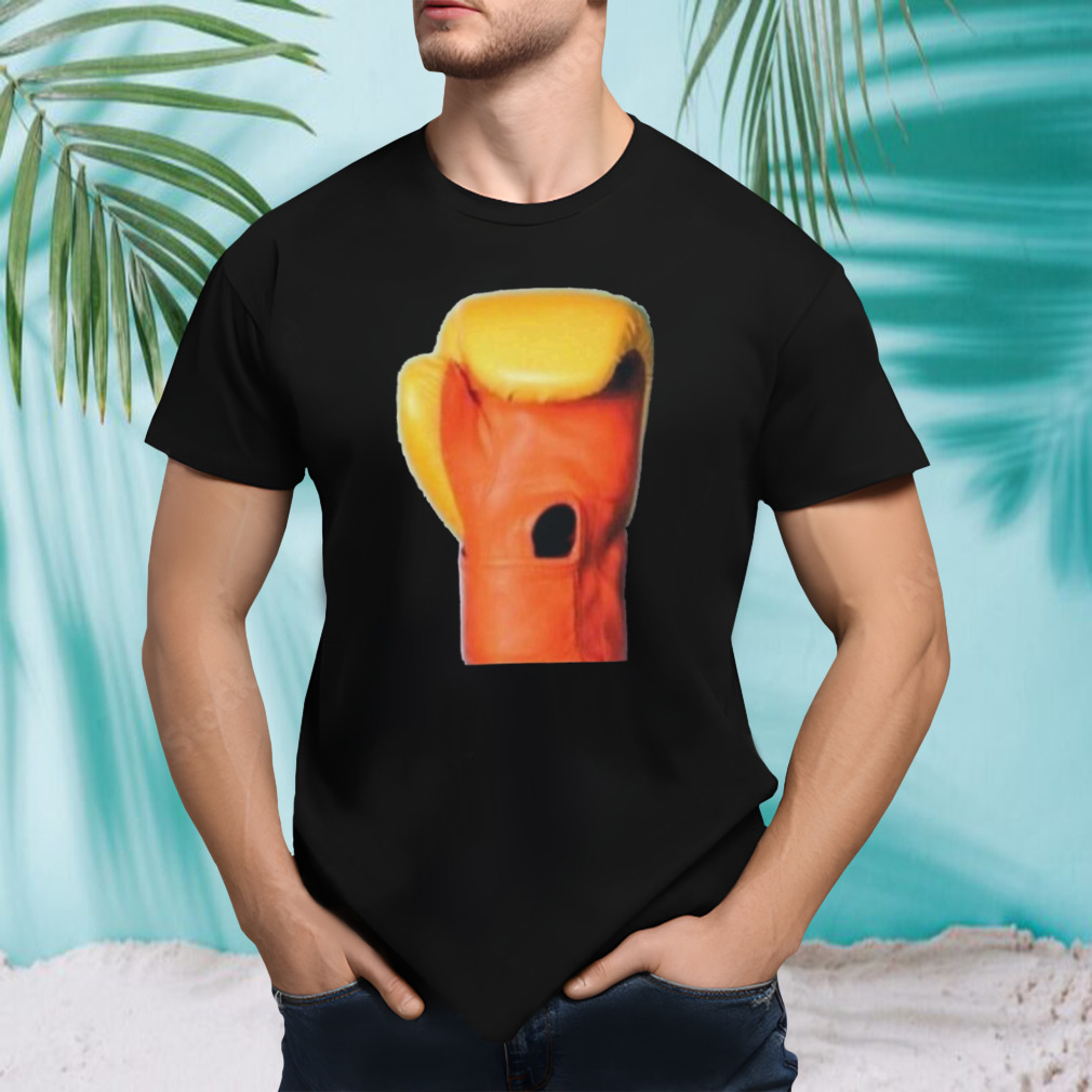 Trump mugshot boxing gloves t-shirt