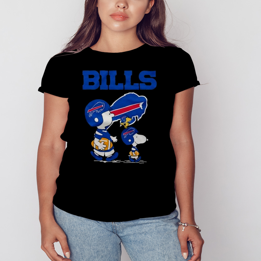 Buffalo Bills Peanuts Snoopy Charlie Brown And Woodstock Shirt 2 Women's tshirt