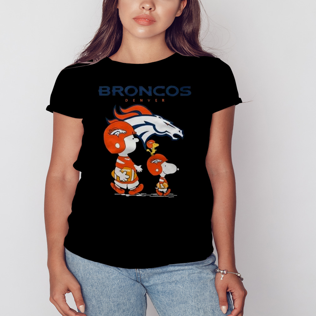 Denver Broncos Peanuts Snoopy Charlie Brown And Woodstock Shirt 2 Women's tshirt