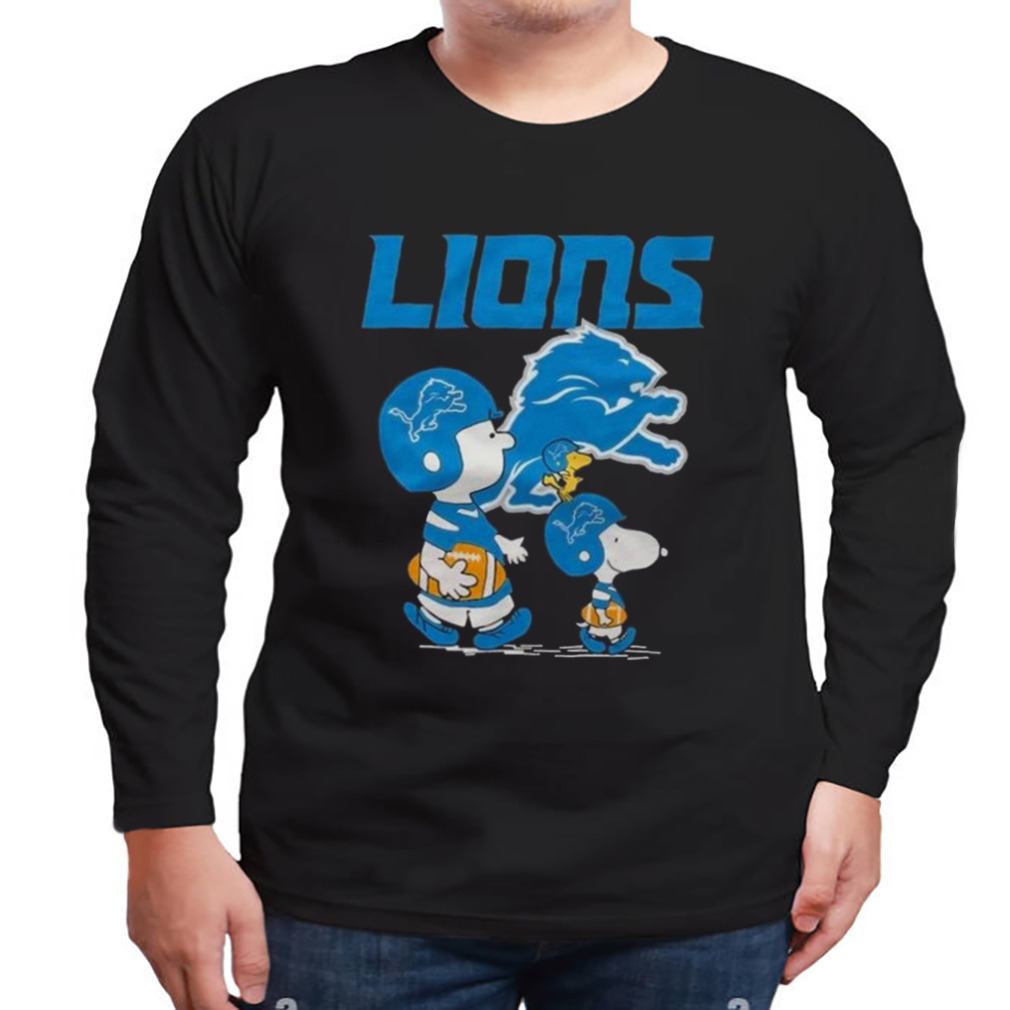 Detroit Lions Peanuts Snoopy Charlie Brown And Woodstock T-shirt 3 Longsleeve tshirt