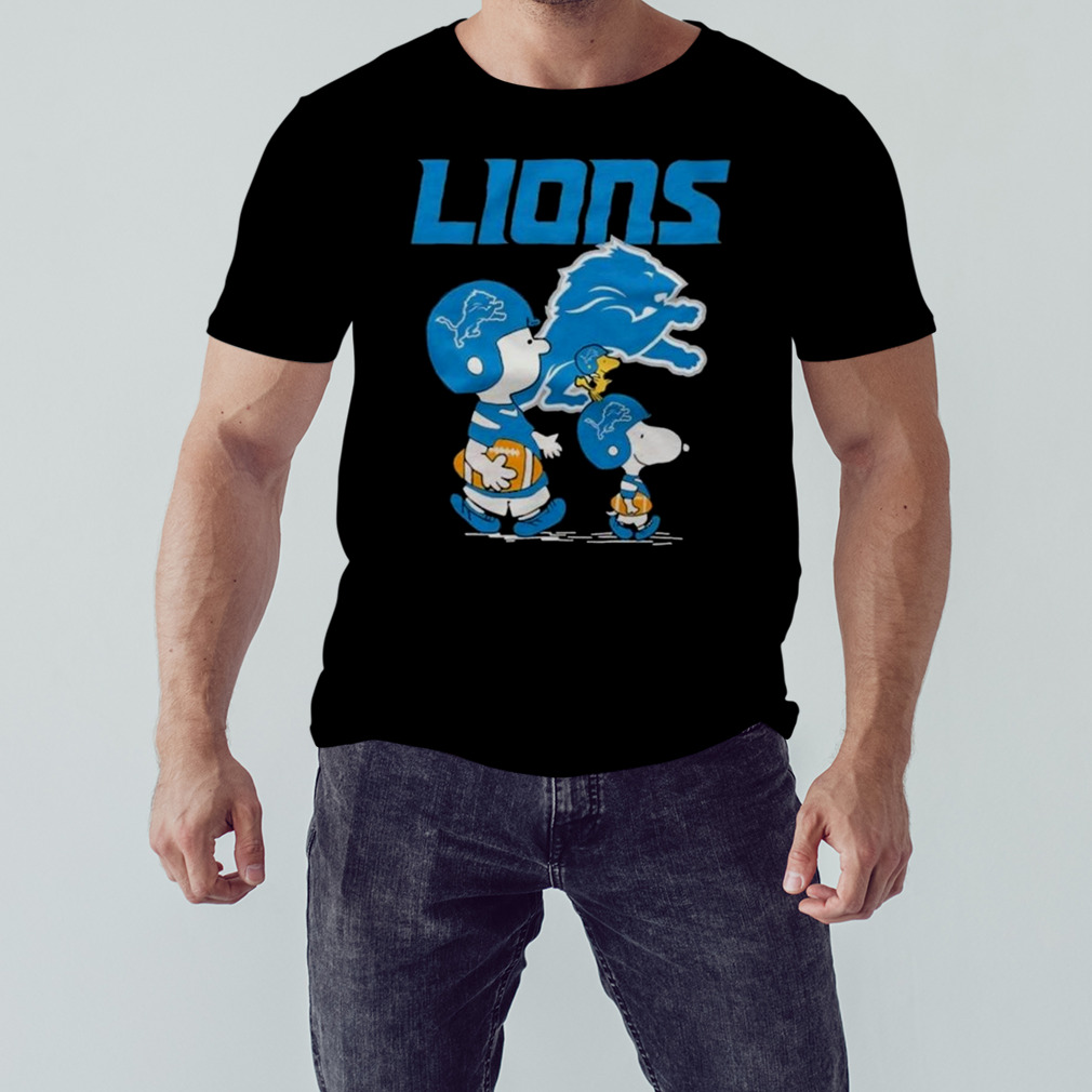Detroit Lions Peanuts Snoopy Charlie Brown And Woodstock T-shirt