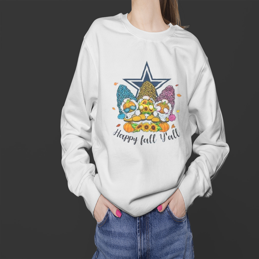 Gnomes Happy Fall Y'all Dallas Cowboys T-shirt,Sweater, Hoodie, And Long  Sleeved, Ladies, Tank Top