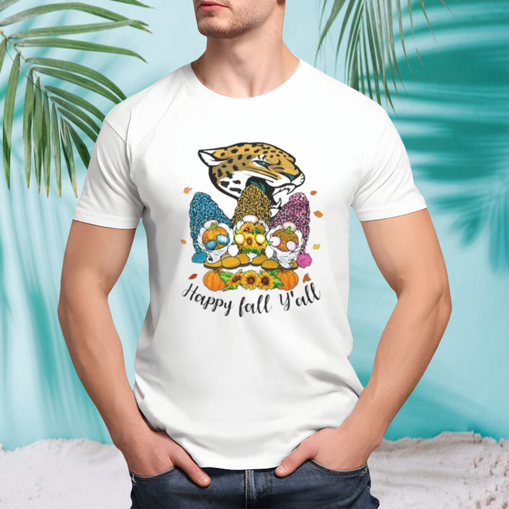 Gnomes Happy Fall Y'all Jacksonville Jaguars Shirt - Teespix