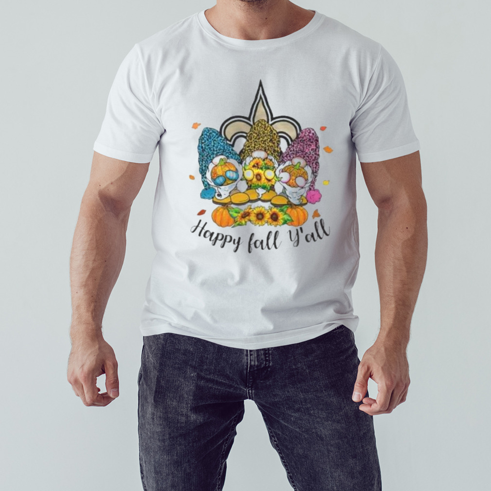 Gnomes Happy Fall Y'all New Orleans Saints Shirt