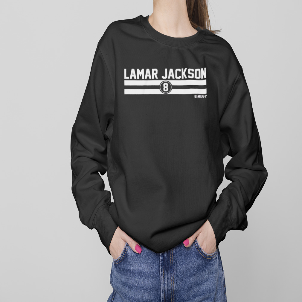 Official lamar Jackson Name Number Stripe Shirt - Limotees