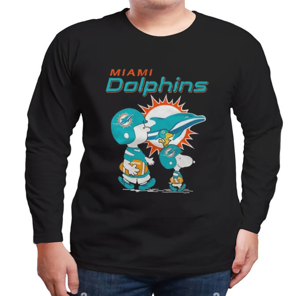 Miami Dolphins Peanuts Snoopy Charlie Brown And Woodstock T-shirt 3 Longsleeve tshirt