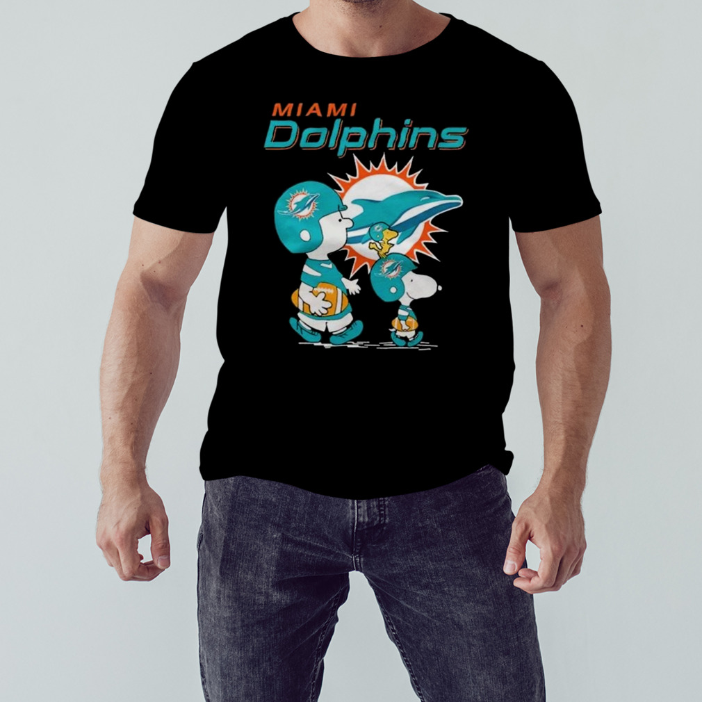 Miami Dolphins Peanuts Snoopy Charlie Brown And Woodstock Shirt