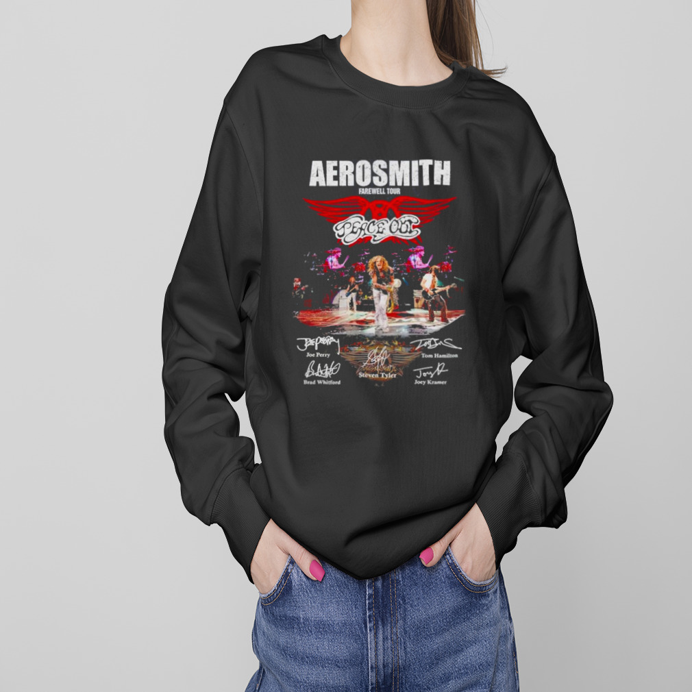 Aerosmith Farewell Tour And Their Signatures T-shirt