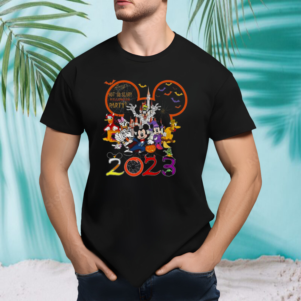 Disney Cartoon 2023 Halloween Party Mouse Not So Scary T-shirt