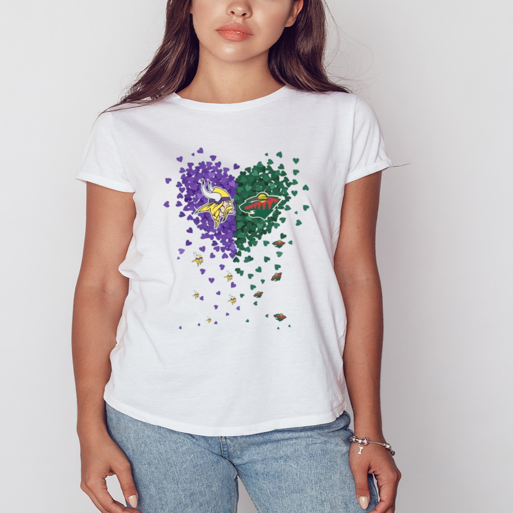 Minnesota Vikings Tiny Heart Shape T-shirt - Jomagift