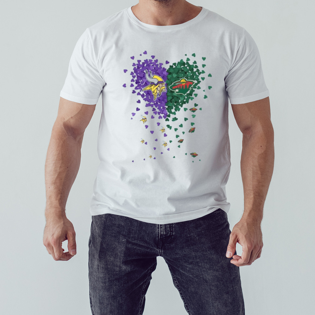 Minnesota Vikings Tiny Heart Shape T-shirt - Jomagift