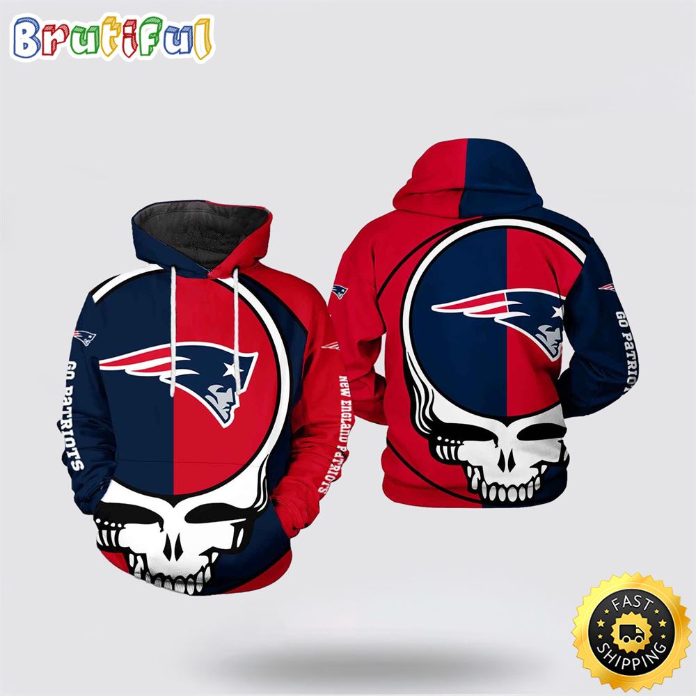 NFL New England Patriots 3D Hoodie Printed Grateful Dead Show Team Pride