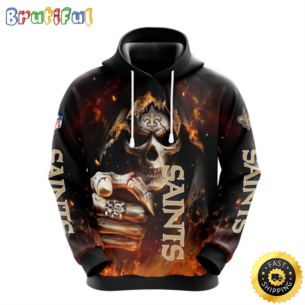 NFL New Orleans Saints 3D Hoodie All Over Print Skull Elevate Your Game