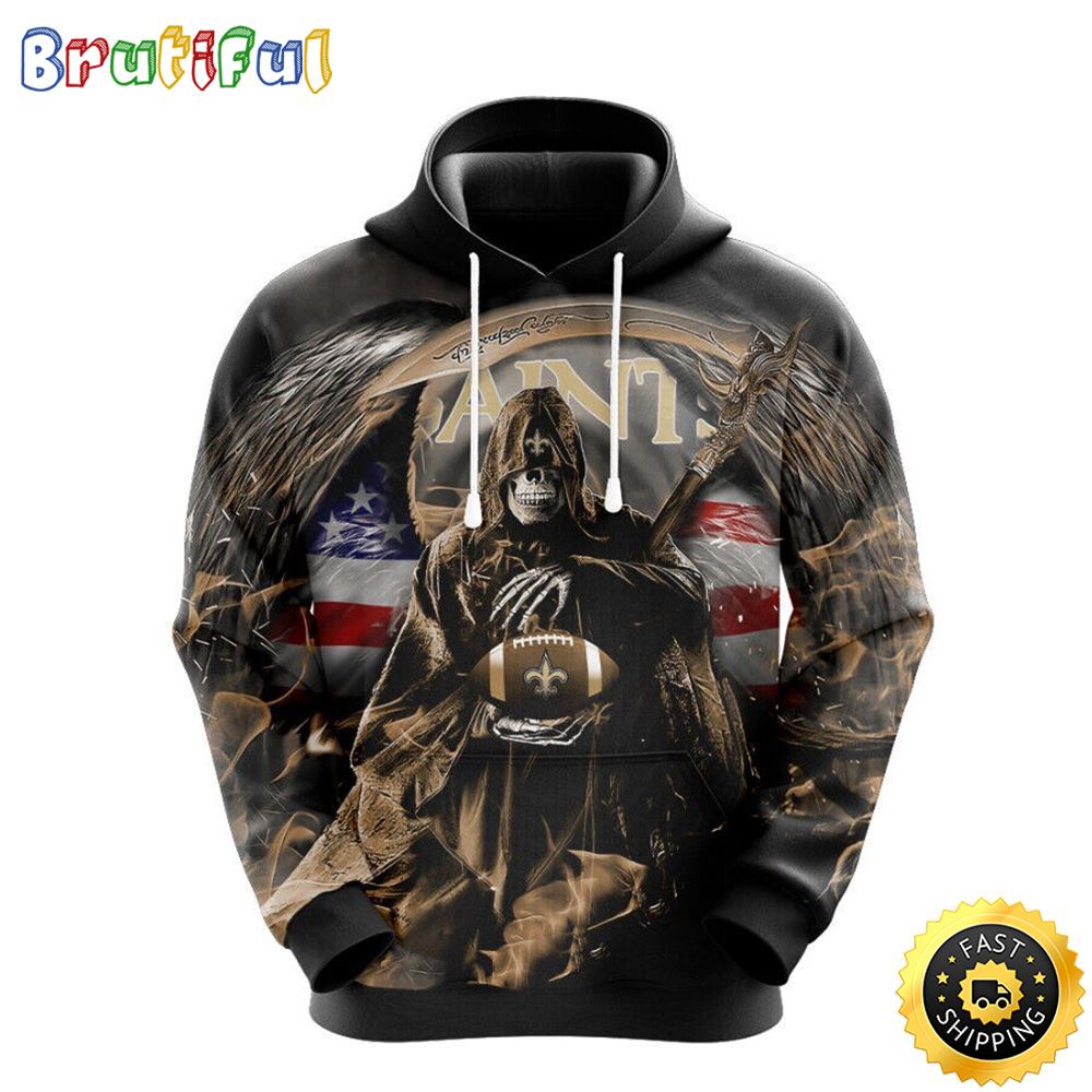 NFL New Orleans Saints 3D Hoodie All Over Print Skull Game Day Essential