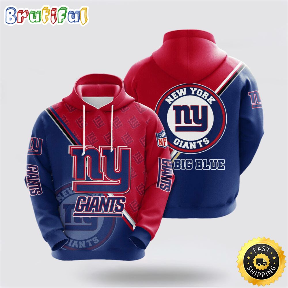 NFL New York Giants 3D Hoodie All Over Print Shirts Show Your Team Spirit