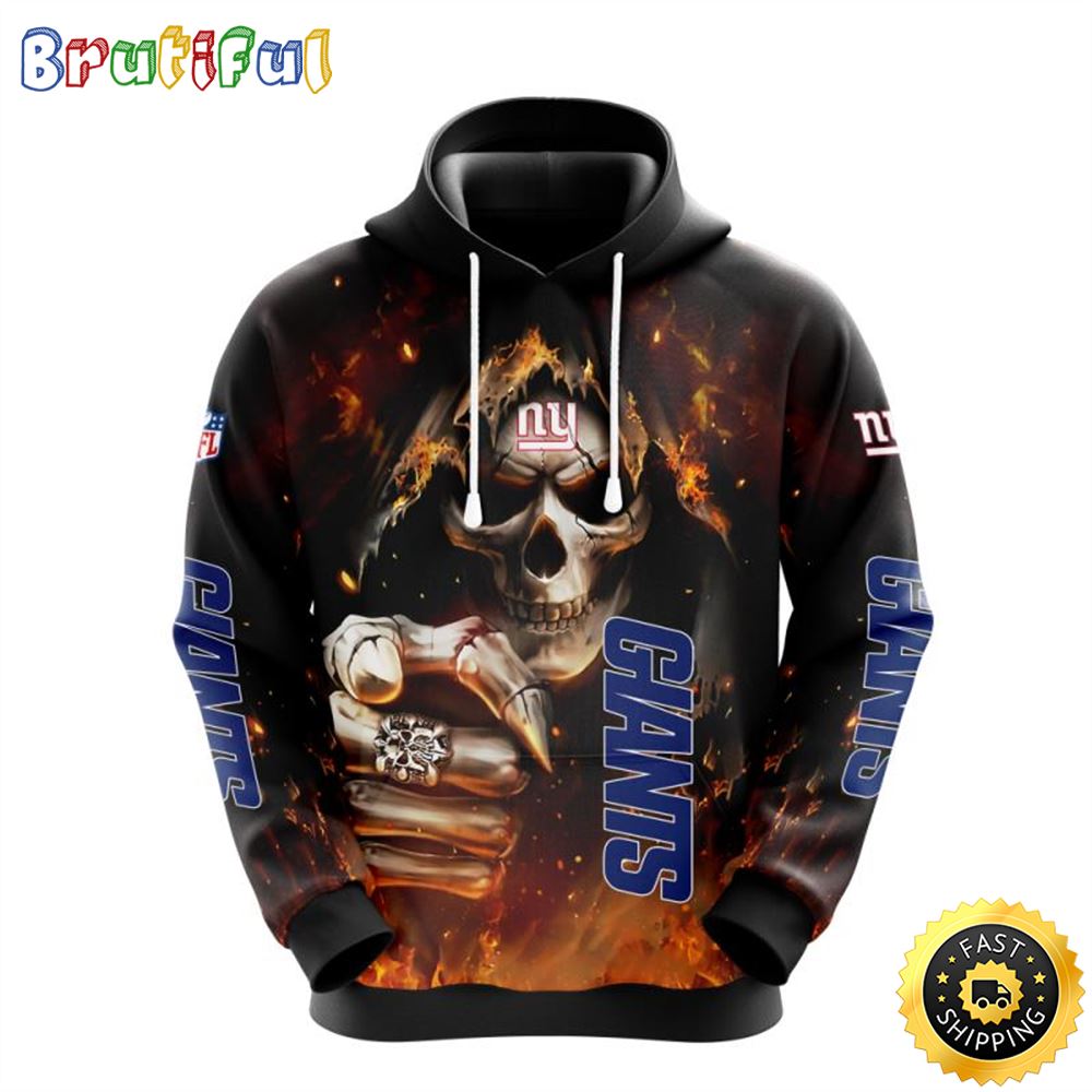 NFL New York Giants 3D Hoodie All Over Print Skull Elevate Your Game