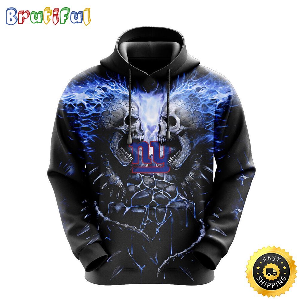 NFL New York Giants 3D Hoodie All Over Print Skull Game Day Essential