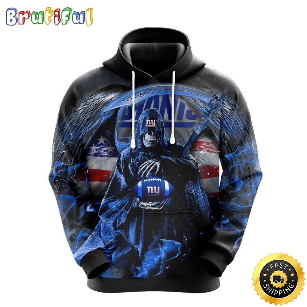 NFL New York Giants 3D Hoodie All Over Print Skull Stay Cozy and Stylish