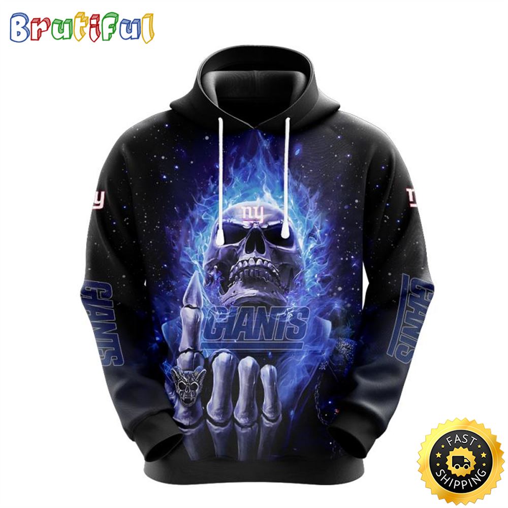 NFL New York Giants 3D Hoodie All Over Print Skull Ultimate Fan Gear