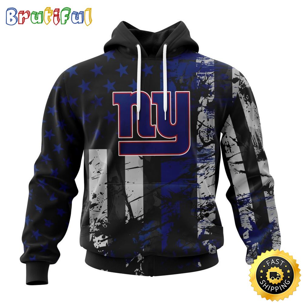 NFL New York Giants 3D Hoodie Classic Grunge American Flag Stylish Warmth For Fans