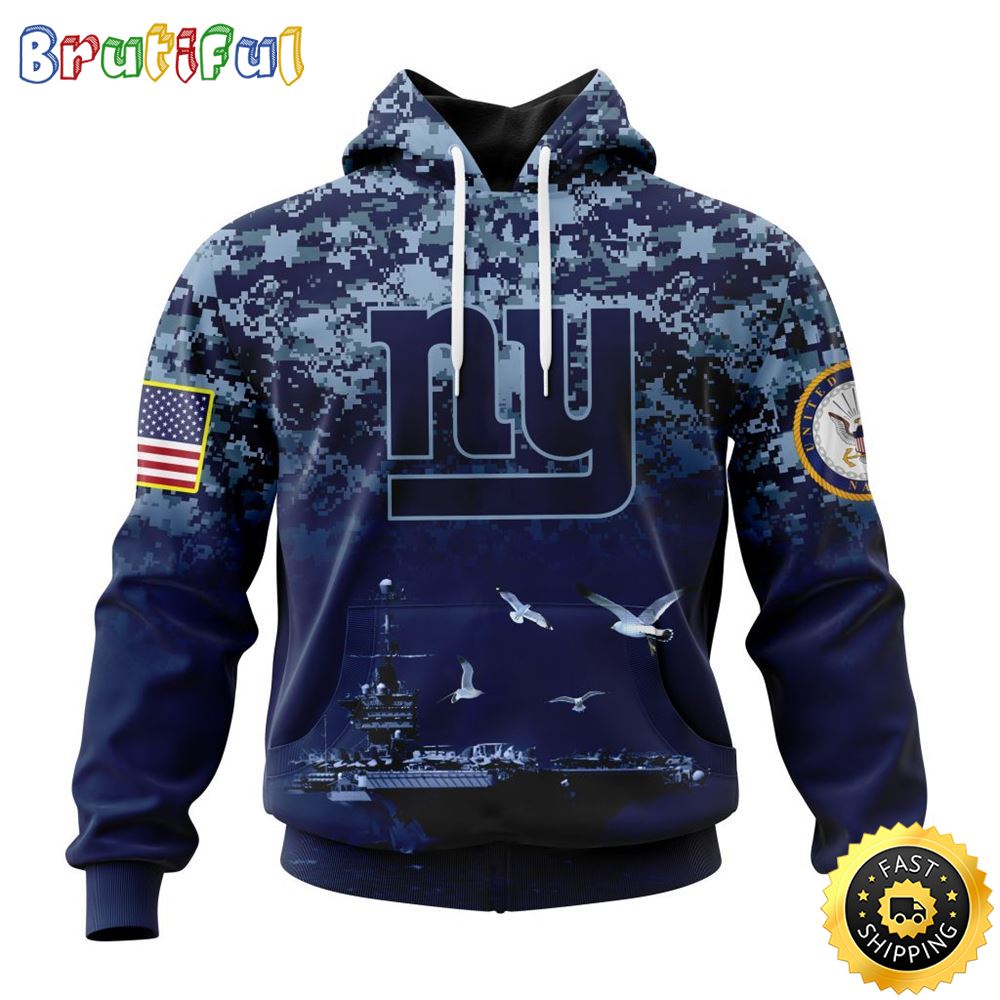 NFL New York Giants 3D Hoodie Honor US Navy Veterans Stylish Gear For Fans