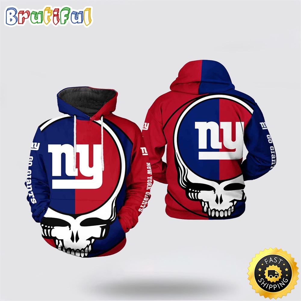 NFL New York Giants 3D Hoodie Printed Grateful Dead Show Team Pride