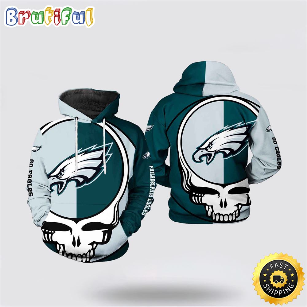 NFL Philadelphia Eagles 3D Hoodie Printed Grateful Dead Show Team Pride