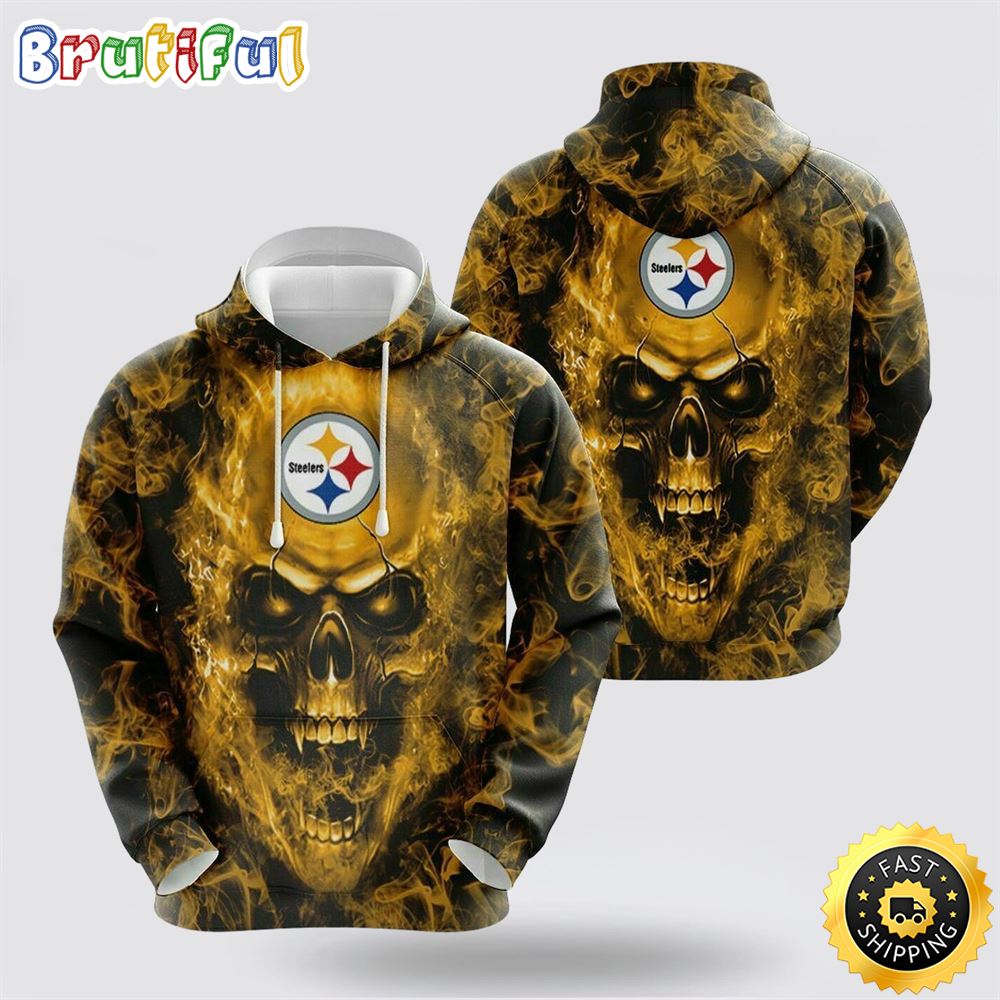 NFL Pittsburgh Steelers 3D Hoodie All Over Print Shirts Skull Elevate Your Game Day Look