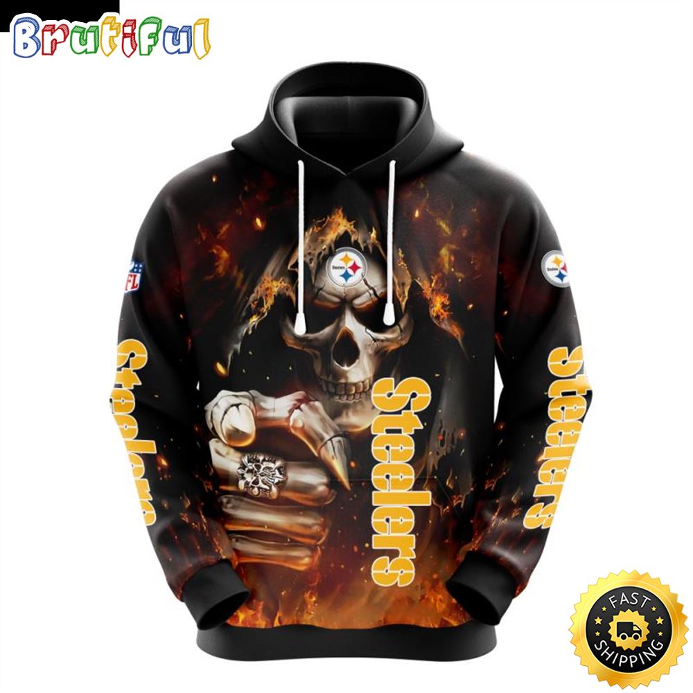 NFL Pittsburgh Steelers 3D Hoodie All Over Print Skull Elevate Your Game