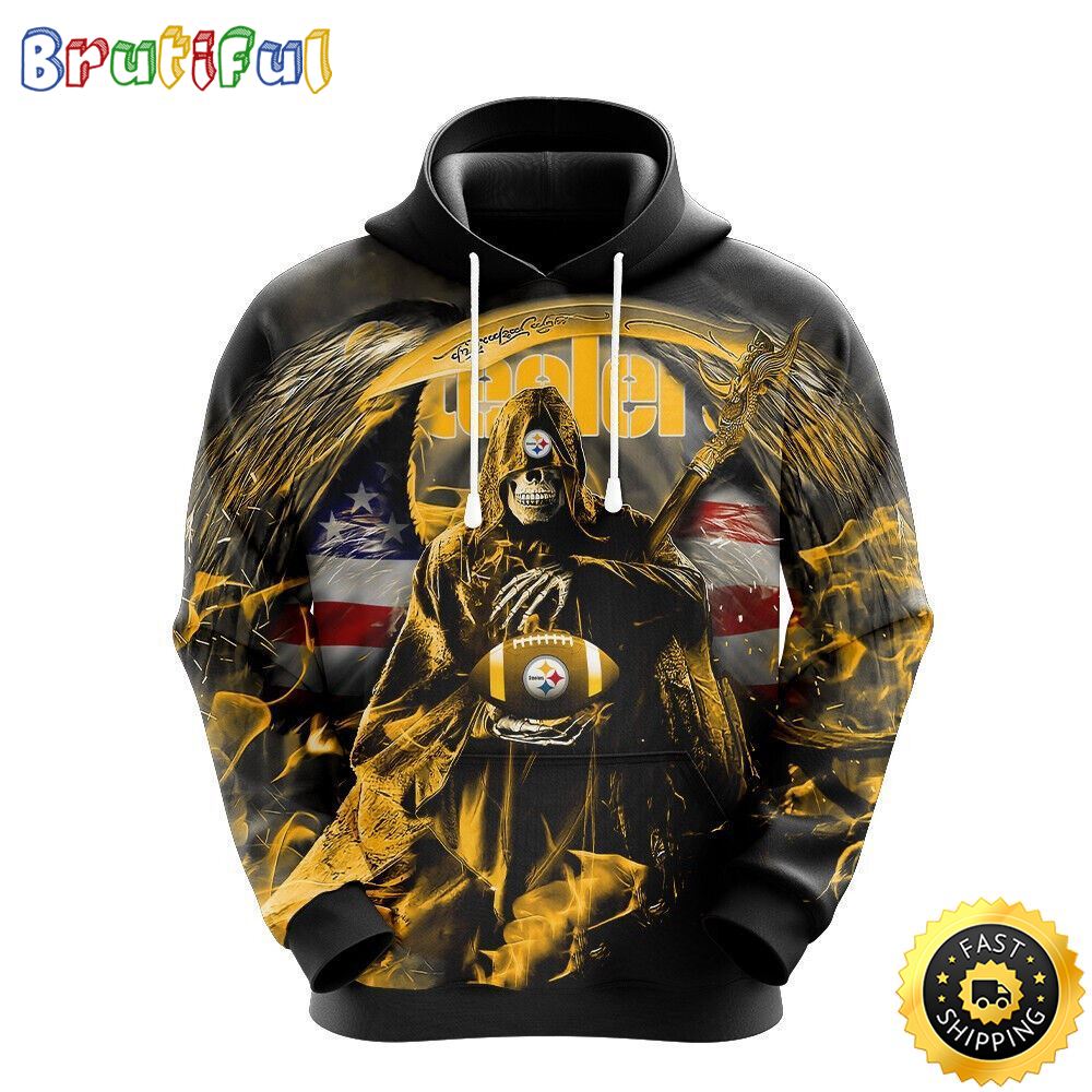 NFL Pittsburgh Steelers 3D Hoodie All Over Print Skull Game Day Essential