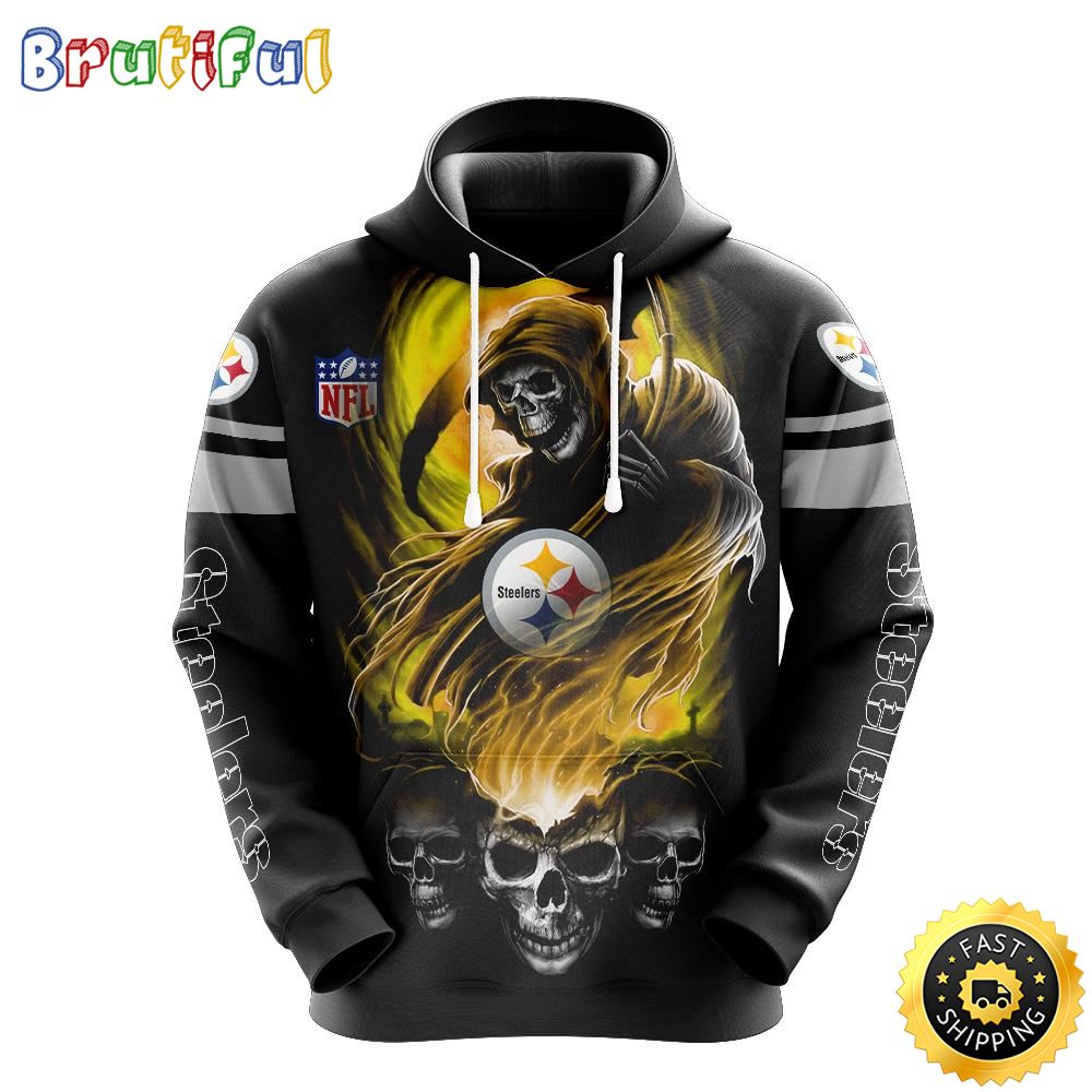 NFL Pittsburgh Steelers 3D Hoodie All Over Print Skull Stand Out In The Crowd