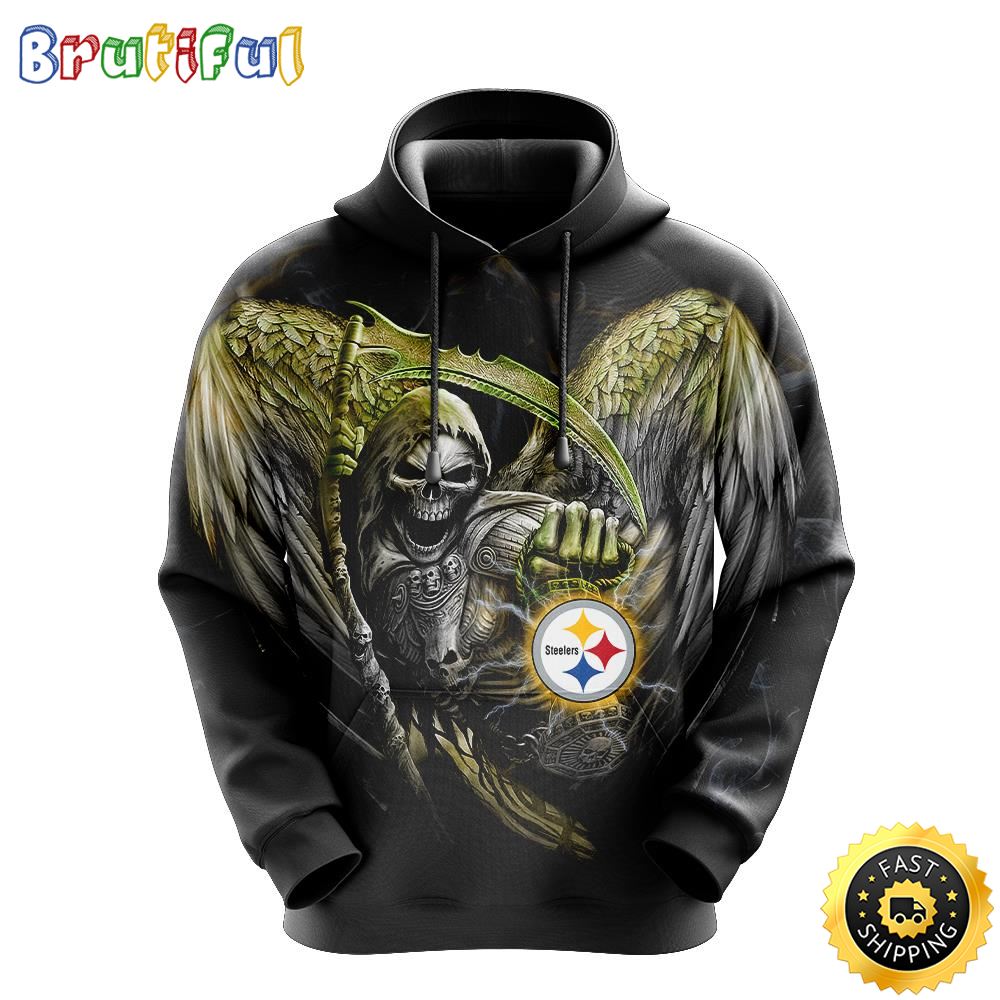 NFL Pittsburgh Steelers 3D Hoodie All Over Print Skull Stay Cozy and Stylish