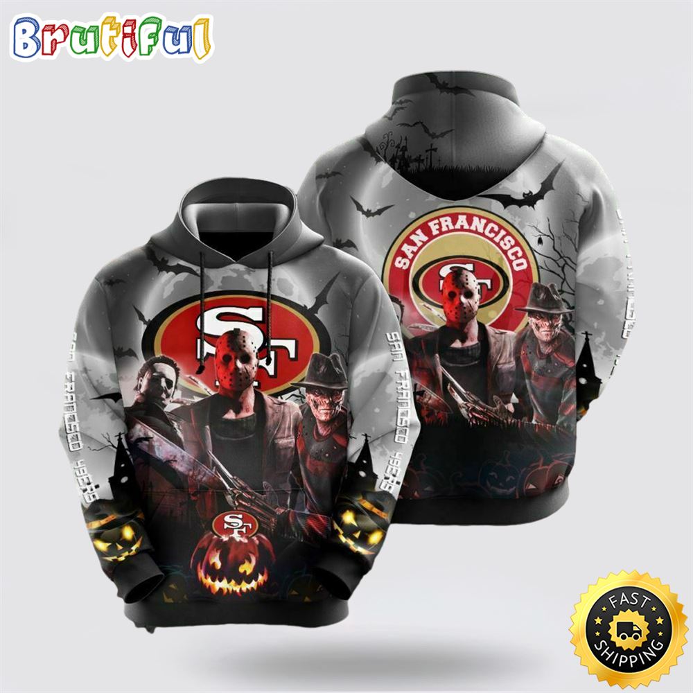 NFL San Francisco 49ers 3D Hoodie All Over Print Shirts Halloween Horror Night Celebrate Your Team In Style