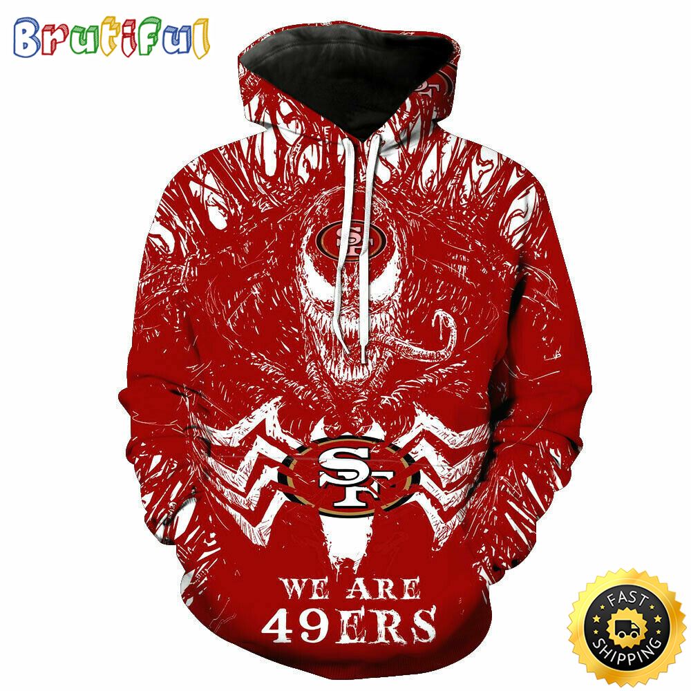 NFL San Francisco 49ers 3D Hoodie All Over Print Shirts Venom Show Your Team Spirit