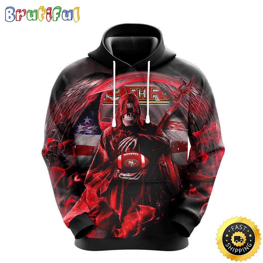 NFL San Francisco 49ers 3D Hoodie All Over Print Skull Stand Out In The Crowd