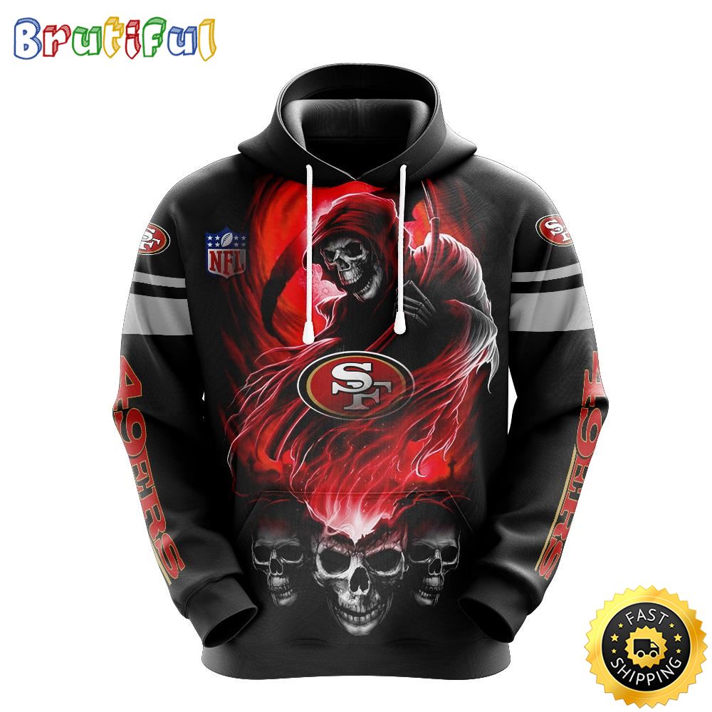 NFL San Francisco 49ers 3D Hoodie All Over Print Skull Stay Cozy and Stylish