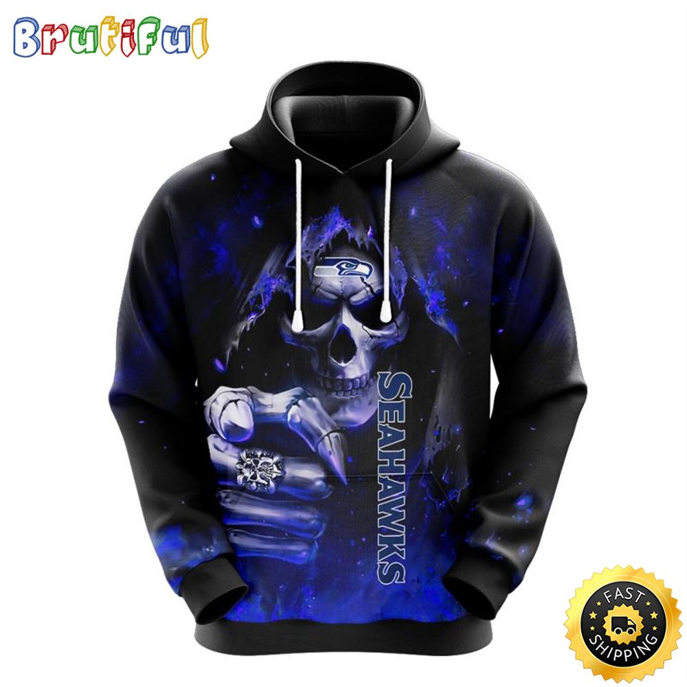 NFL Seattle Seahawks 3D Hoodie All Over Print Skull Elevate Your Game