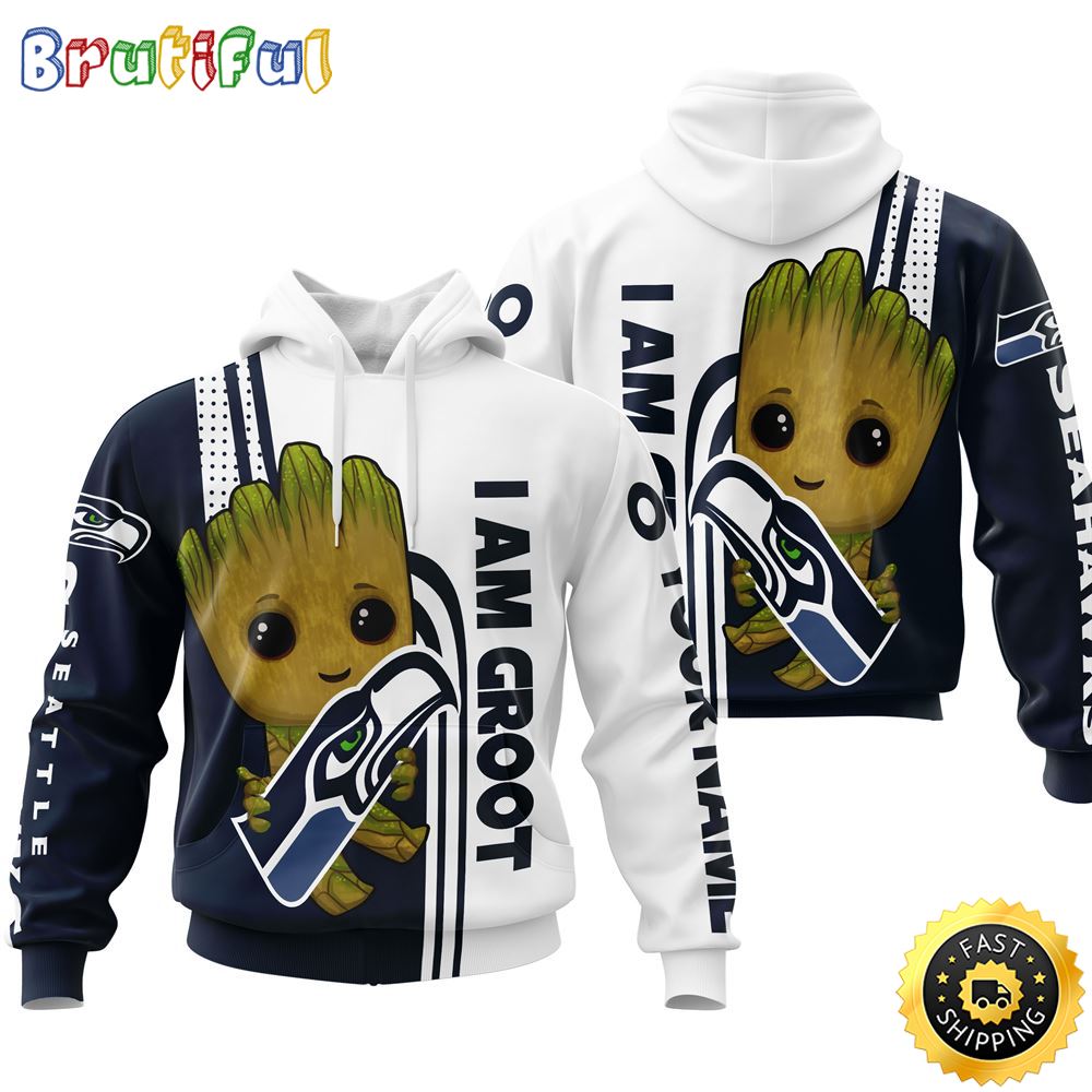 NFL Seattle Seahawks 3D Hoodie Groot Score Big On Game Day