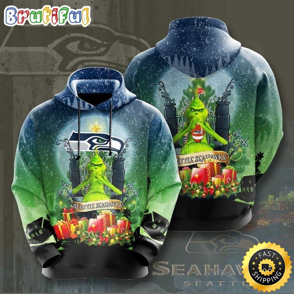 NFL Seattle Seahawks The Grinch Christmas Football Christmas Hoodie All Over Print Shirt